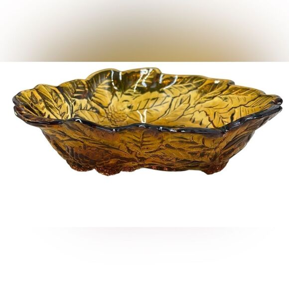 Vintage Indiana Carnival Amber glass vintage loganberry entryway catch up - Picture 4 of 8